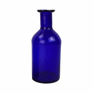 Dekovase aus Recyclingglas blau Botella aus Mexiko
