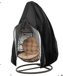 Hängende Schaukel Egg Chair Cover Garten Outdoor Regen UV 420D Wasserdichter Schutz Schwarz