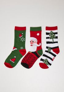 Ponožky Urban Classics Stripe Santa Christmas 3-Pack multicolor - 39-42