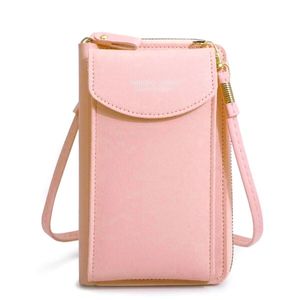 Damen Handytasche zum Umhängen mit Geldbörse in Rosa, Crossbody Bag, Handy Umhängetasche