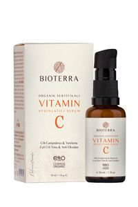 BIOTERRA Bio Vitamin C Serum 30ml - Anti-Aging Serum - reduziert Pickelmale und Pigmentflecken - nährende Naturkosmetik für alle Hauttypen