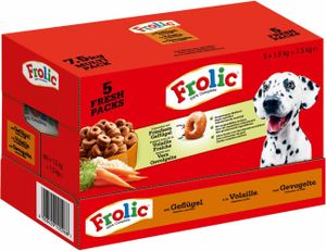 FROLIC™ Beutel 7.5kg Multi Pack 5 Fresh Packs mit Geflügel, Gemüse und Reis 5 x 1,5kg