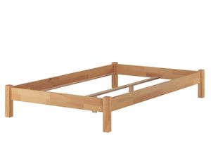 Einzelbett in Überlänge 120x220 Buche-Bettgestell Zubehör wählbar V-60.84-12-220ohne Zubehör