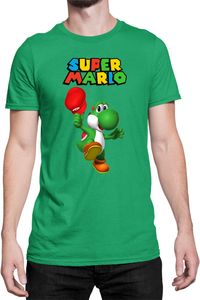 Yoshi Hats Down Herren T-shirt Super Mario Bros Luigi Bowser, M / Grün