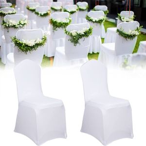 WISFOR 10 kusov kryt na stoličky Univerzálny kryt na stoličky Stretch, kryt na stoličky Kryt na stoličky pre kanceláriu Hotel Banquet Svadobná pártyImitáciaácia, biela
