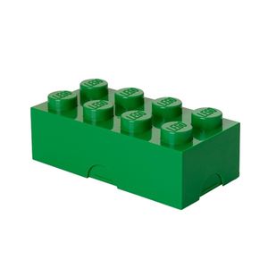 LEGO Vesperbox Lunchbox Box 8er, 20x10x8 cm, stapelbar, Farbe:dunkelgrün