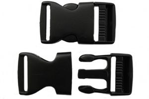 dalipo - Steckschnallen, 30mm, Kunststoff, 2 Stück - Farbe: schwarz