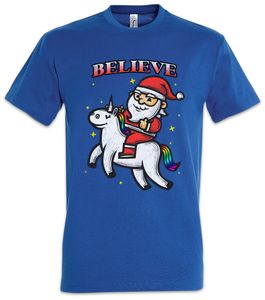 Urban Backwoods Believe Unicorn Santa T-Shirt, Größe:5XL