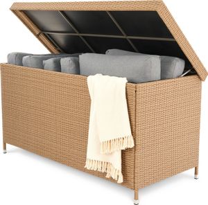di volio Gartenbox Belia - beige, Auflagenbox 870 L, mit abschließbarem Deckel, wasserdicht & wetterfest, für Kissen oder Gartengeräte, bis 220 kg