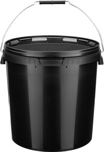 Garronda Eimer mit Deckel 20 L für die Lagerung von Lebensmittel- und Chemischen Produkten 50 Stück Schwarz GD-0104