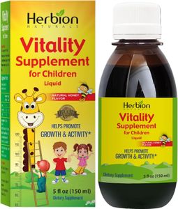 Herbion Naturals Vitality syrop dla dzieci, wspomaga wzrost i apetyt, zwiększa energię, 5 FL Oz - dla dzieci od 1 roku życia