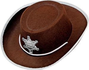 Brauner Sheriff Cowboy Hut für Kinder