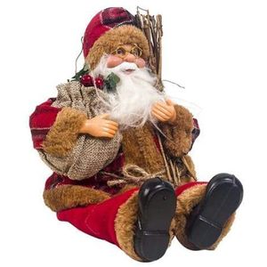 Weihnachtsmann Sitzende Puppe, Stoff Weihnachtspuppe Puppe des Alten Mannes Zwergpuppe Weihnachtsdekoration Kinderspielzeug, 17 X 35 cm