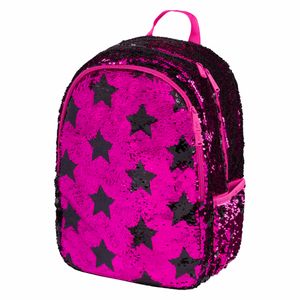 Baagl Pailetten Rucksack für Mädchen – Schulrucksack Mädchen Teenager mit Sternen - Glitzer Schultasche für Kinder Jugendliche (Fun Stars)