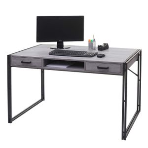 Psací stůl HWC-A27, kancelářský počítačový stůl, 122x70cm 3D konstrukce  šedý