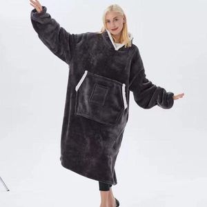Decken-Hoodie, übergroßes Sweatshirt Tragbare Fleece-Decke, Superweiche, warme, Bequeme Decken-Hoodie mit großer Fronttasche Einheitsgröße Für alle Männer Frauen Mädchen, Jungen