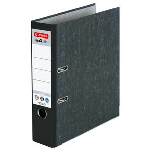 herlitz 5171806 maX.file nature Ordner schwarz marmoriert Karton 8,0 cm DIN A4(T)
