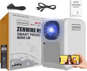 Full HD 4K projektor 9000lm 400 Ansi WiFi 2,4/5 GHz Miracast Aircast Linux SMART TV certifikovaný Netflix Autofocus Bluetooth 5.1 36-200" palcov Zenwire