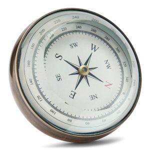 NKlaus Kompass aus Messing antik mit geschliffenem Glas 8cm Taschenkompass Peilkompaß 11665