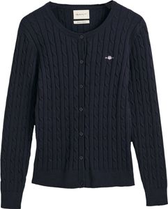 Gant Damen Strickjacke aus Stretch-Baumwolle mit Zopfmuster