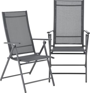 Gartenstuhl 'Kalamata' 2er Set klappbar Dunkelgrau