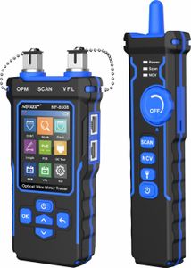 NOYAFA Optischer Kabelmessgerät-Tracer, LCD-Digital-Netzwerkkabeltester, Netzwerkleitungsfinder, PoE-Checker mit OPM/VFL/CONT/SCAN/Illuminate-Funktion