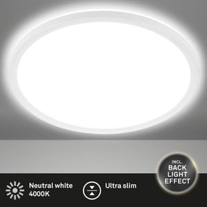 LED Panel BRILONER LEUCHTEN SLIM, 18 W, 2400 lm, IP20, weiß, Kunststoff, Ø 29,3 cm