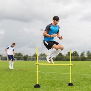 VA-Cerulean agility grid set jumping poles set hurdle set tréningová pomôcka tréning pre prekážkové dráhy a skokový tréning, tréningové tyče pre kondičný tréning (žltá)