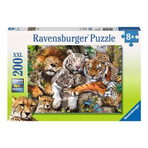 200 Teile Ravensburger Kinder Puzzle XXL Schmusende Raubkatzen 12721