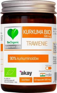 BeOrganic, Kurkuma BIO 90% 500 mg,  50 kapsułek