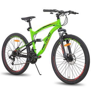 HILAND 26 Zoll Vollfederung Mountainbike 21 Gang ​​SHIMANO, Multifunktionsfahrrad Fahrrad für Herren und Damen, Grün