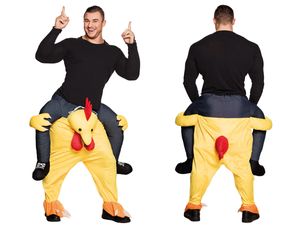 Lustiges Step-In Huckepack Huhn Chicken Kostüm