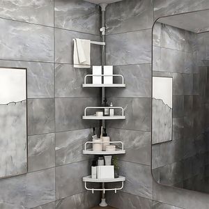 Badregal Teleskopregal Edelstahl 4 Böden Eckregal Duschablage Duschregal 105-310 cm
