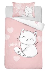 DETEXPOL Kinderbett-Bettwäsche Kitty apricot Baumwolle, 100/135, 40/60 cm