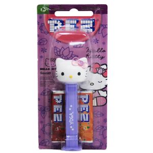 Pez Hello Kitty Yoga z fioletową stopą i 2 paczkami słodkich cukierków 17g