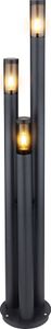 LED Stehleuchte, 3-Flammig, Edelstahl, anthrazit, rauch, H 170 cm