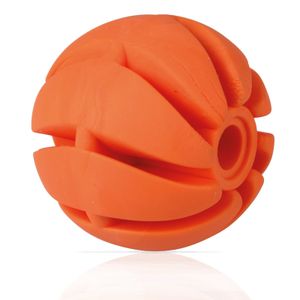 Hundespielball ( Orange ) Ø7cm, "4er Pack" Spielball (100% TPE) Snackball, Zahnpflege, Hundespielzeug Wurfspielzeug, Spiralball für Hunde