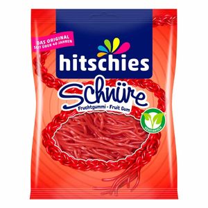 Hitschies Erdbeer Schnüre fruchtige Schnüre mit Erdbeergeschmack 125g, Menge:125g