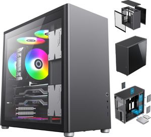 COIL PC skrinka, Spark Pro, Mid-Tower ATX, tvrdené sklo, vertikálny kanál na prúdenie vzduchu, čierna