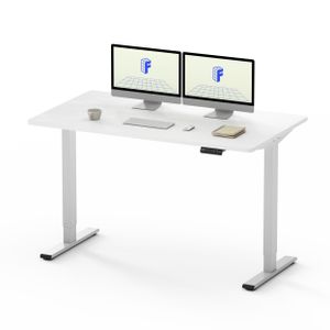 FLEXISPOT EF1 120x80cm Elektrisch Höhenverstellbarer Schreibtisch Schnelle Montage Memory Handsteuerung Sitz-Stehpult für Büro（Weiße）