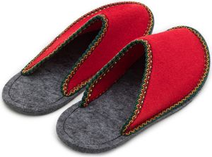PANTOFFELMANN Gästepantoffel Herren Damen Gästehausschuh Filzpantoffel Hausschlappen Hausschuhe Pantoffel rot 36-39