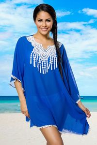 Boho Tunika in blau tragbar von XS bis L