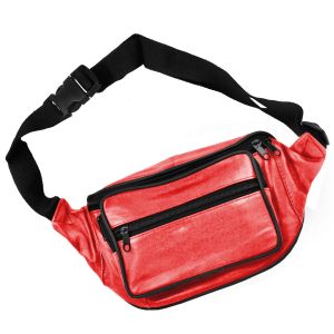 Hüfttasche Bauchtasche Körpertasche Leder Reißverschlussfächer Damen Herren Rot