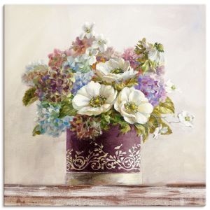 ARTland Leinwandbilder Anemonen in Auberginer Hutschachtel Größe: 30x30 cm
