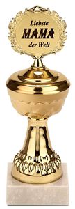 BRUBAKER Pokal - goldene Trophäe mit Marmorsockel - Geschenkidee für Mütter - Motiv: Liebste Mama der Welt