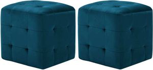 vidaXL Pouf 2 Stk. Blau 30x30x30 cm Samtstoff - Sitzpuff - Sitzpuffs - Pouf - Poufs