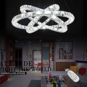 LZQ 72W LED Crystal Design Závesné svietidlo Stropné svetlo Prívesok Kreatívny luster Tri krúžky Stmievateľný luster [Energetická trieda A++]