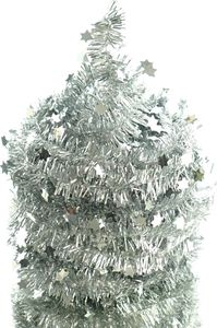 Weihnachts-Lametta-Sterngirlande Silber glänzend 7 Meter - Kunststoff