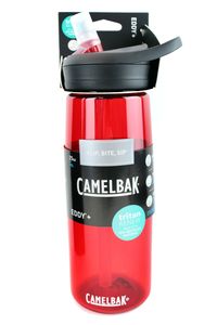 Camelbak Eddy+ cardinal Trinkflasche 2021, 750ml, Schnappstrohhalm, BPA, BPS, BPF frei, 2-Finger Tragegriff in Rot
