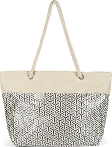 styleBREAKER Damen XXL Große Strandtasche mit Metallic Infinity Muster und Reißverschluss, Schultertasche, Shopper 02012347